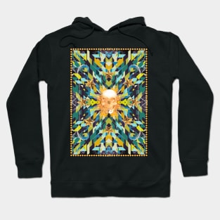 Triangles abstract tribal pattern with a skull Hoodie